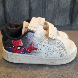 Adidas Kids White Spider-Man Velcro Sneakers